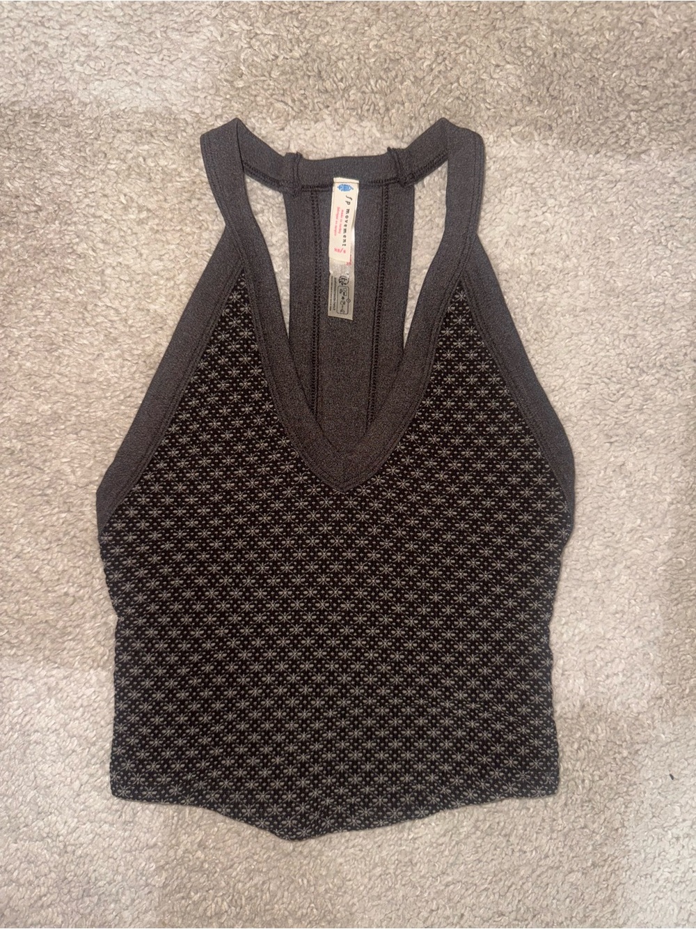 FP Movement Free People Racerback Crop Tank Black XS/S